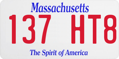 MA license plate 137HT8
