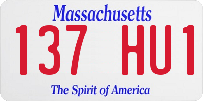 MA license plate 137HU1
