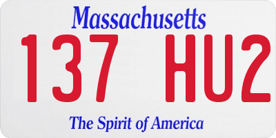 MA license plate 137HU2