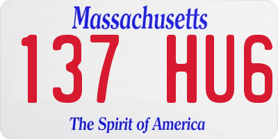MA license plate 137HU6