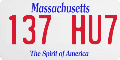 MA license plate 137HU7