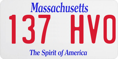 MA license plate 137HV0