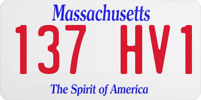 MA license plate 137HV1
