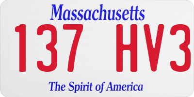 MA license plate 137HV3