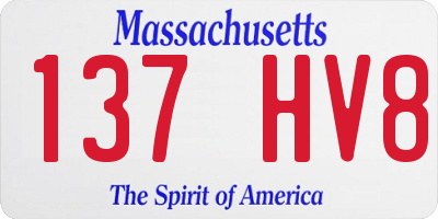 MA license plate 137HV8