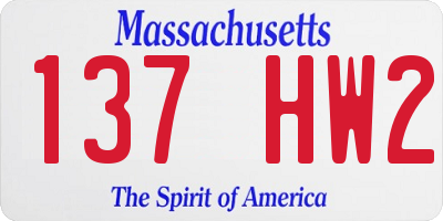 MA license plate 137HW2