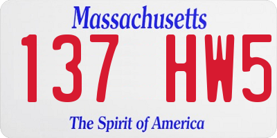 MA license plate 137HW5