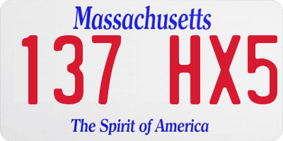 MA license plate 137HX5