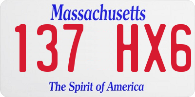 MA license plate 137HX6