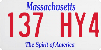 MA license plate 137HY4