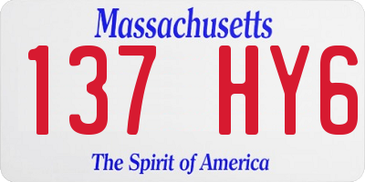MA license plate 137HY6