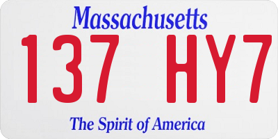 MA license plate 137HY7