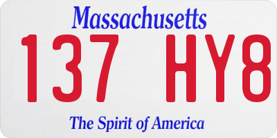 MA license plate 137HY8