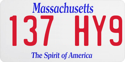 MA license plate 137HY9