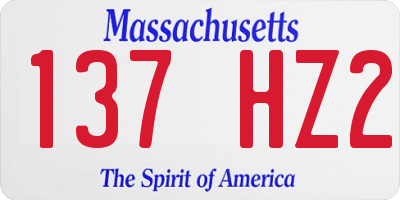 MA license plate 137HZ2