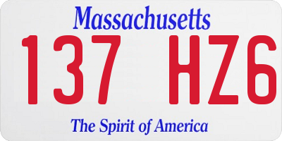 MA license plate 137HZ6
