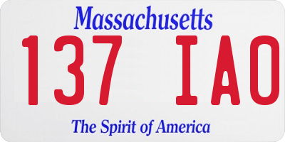 MA license plate 137IA0