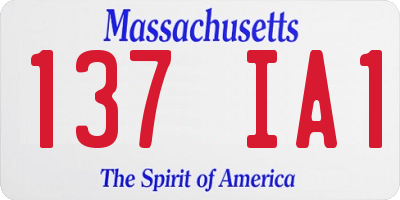 MA license plate 137IA1