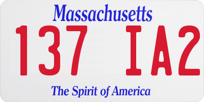 MA license plate 137IA2