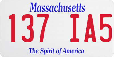 MA license plate 137IA5