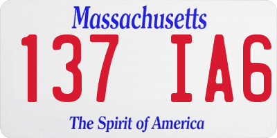 MA license plate 137IA6
