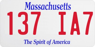 MA license plate 137IA7