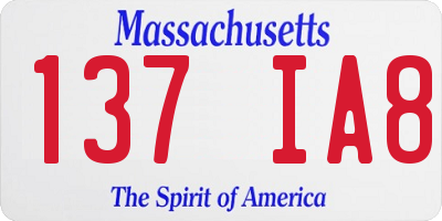 MA license plate 137IA8