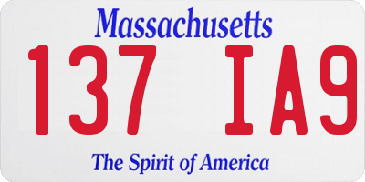 MA license plate 137IA9