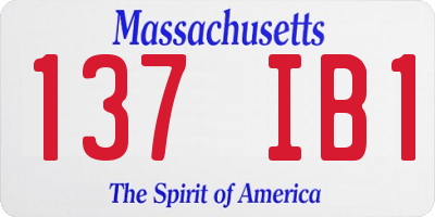 MA license plate 137IB1