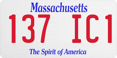 MA license plate 137IC1