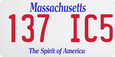 MA license plate 137IC5