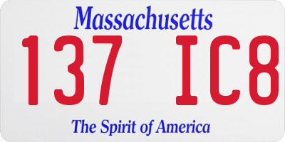 MA license plate 137IC8
