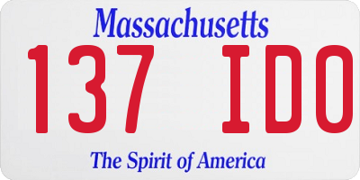 MA license plate 137ID0