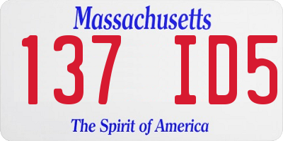 MA license plate 137ID5