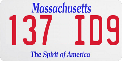 MA license plate 137ID9