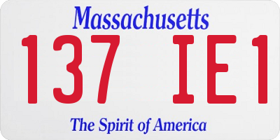 MA license plate 137IE1