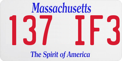 MA license plate 137IF3