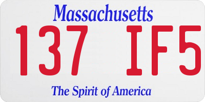 MA license plate 137IF5