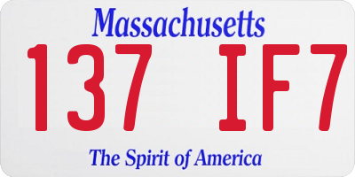 MA license plate 137IF7