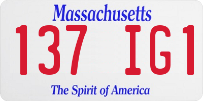 MA license plate 137IG1