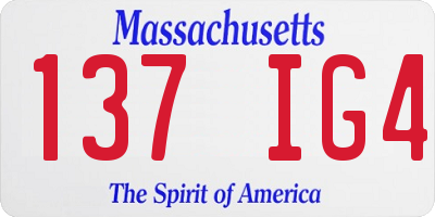 MA license plate 137IG4