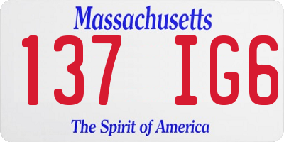 MA license plate 137IG6