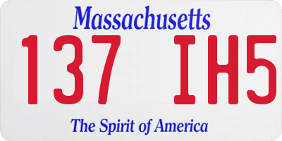 MA license plate 137IH5