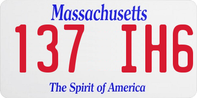 MA license plate 137IH6