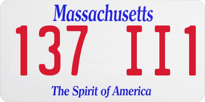 MA license plate 137II1