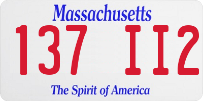 MA license plate 137II2