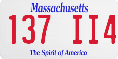 MA license plate 137II4
