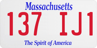 MA license plate 137IJ1