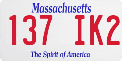 MA license plate 137IK2