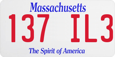 MA license plate 137IL3